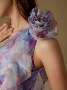 MOTF PREMIUM STEREO FLORAL ALL OVER PRINT DRESS