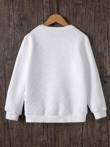 SHEIN Ragazzo Tween Pullover toppa con lettera senza collana