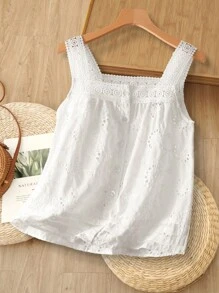 Rusticease 女士度假服刺绣纽扣设计无袖休闲衬衫