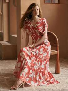 MOTF PREMIUM VESTIDO CON ESTAMPADO COMPLETO Y VOLANTE EN EL BAJO - Multicolor - Ver 1