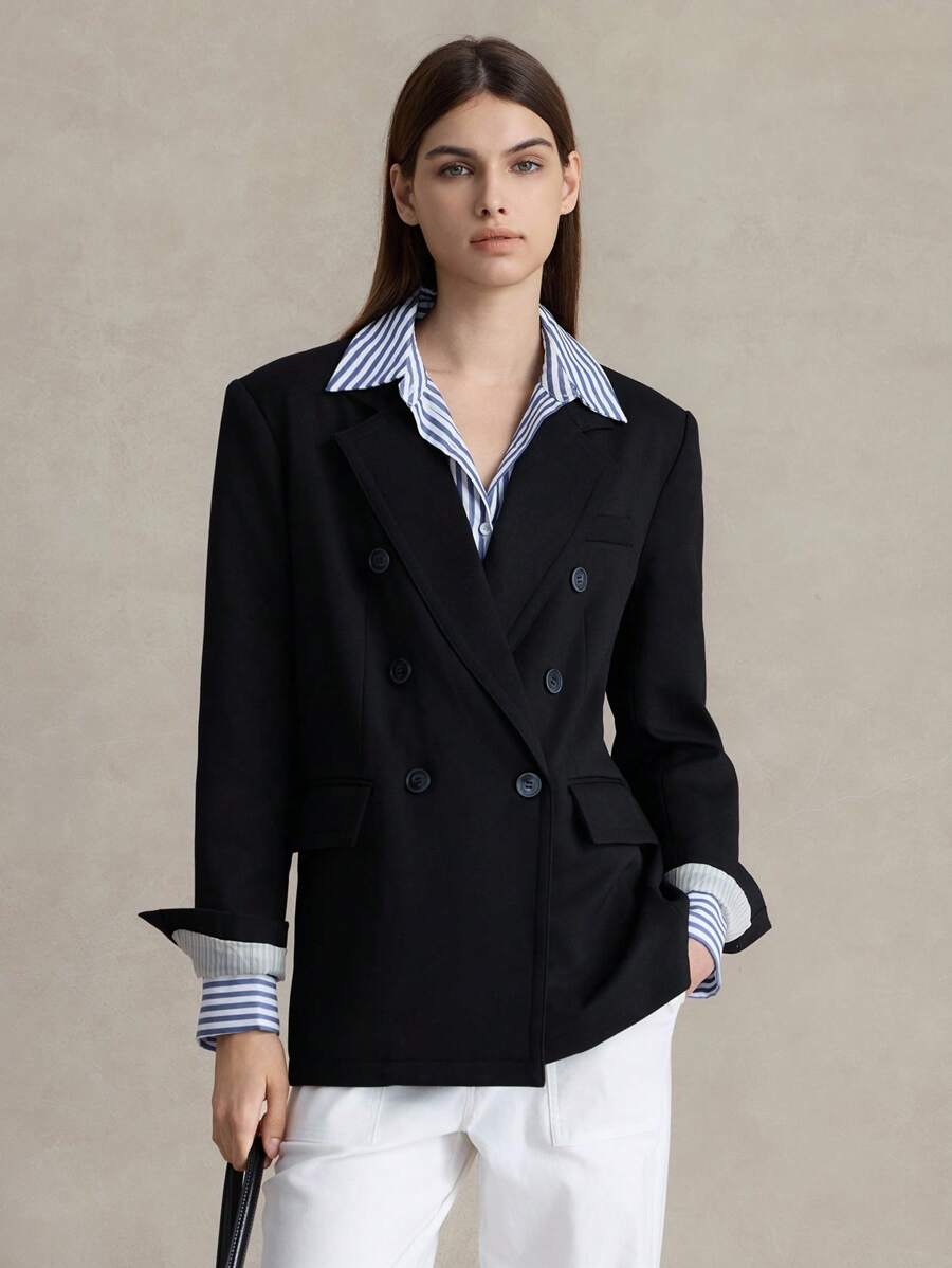 Briarwyn 女士纯色双排扣商务西装外套 女士工作服 女士夏季服装 秋冬季