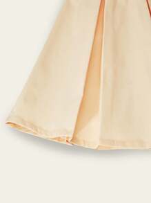 SHEIN Explorewe 少女无袖字母印花T恤搭配百褶裙套装，2025返校季系列，儿童校园服及运动服 - 黑色 - 查看 5