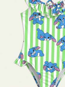 女童卡通印花连体泳衣