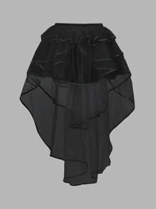 Layered Ballerina Skirt - Black - View 6