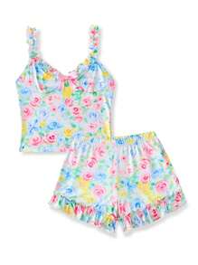 Pijama de vacaciones con estilo lindo y espeluznante Y2K para adolescentes, primavera - Multicolor - Ver 1