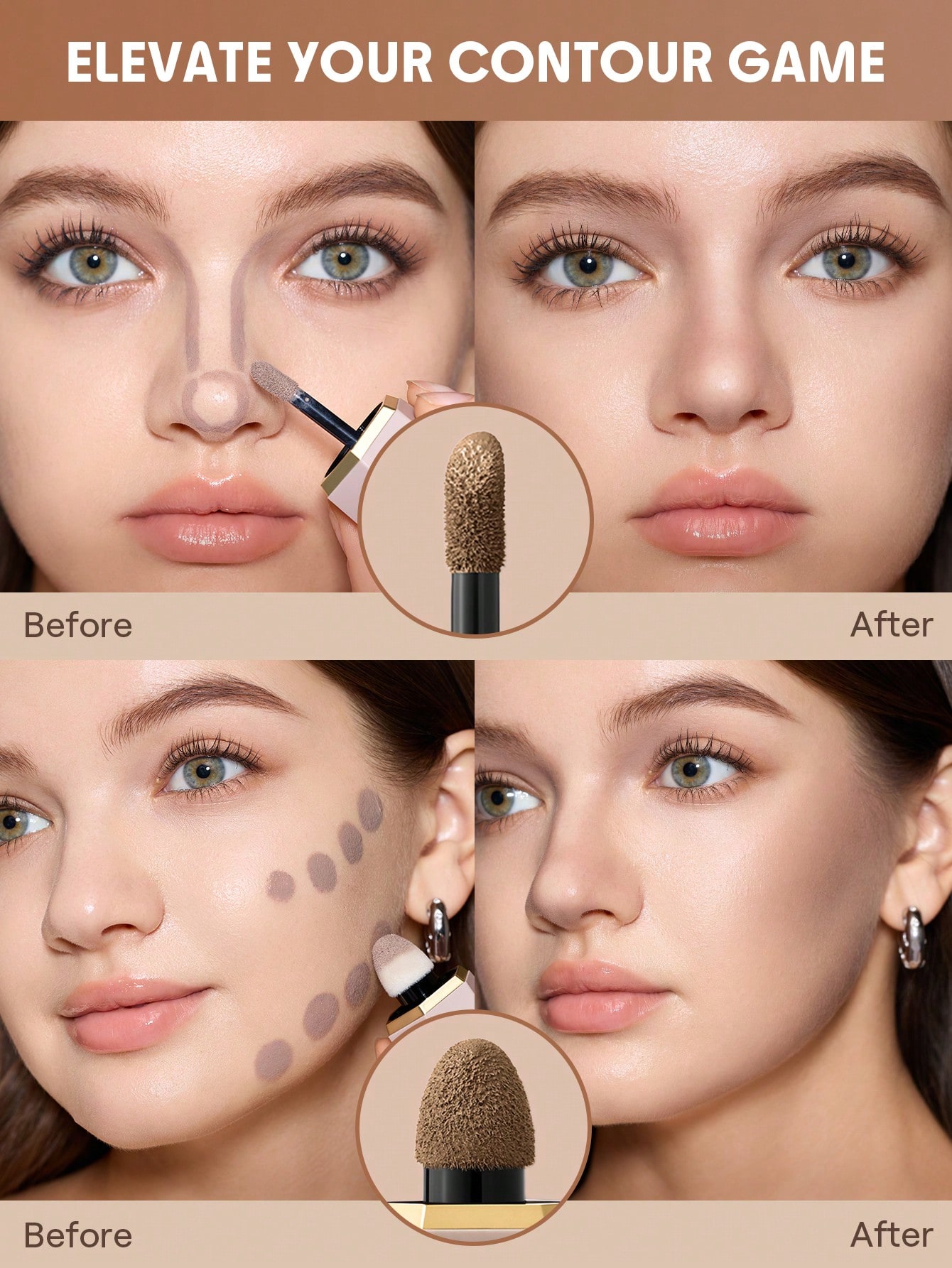 SHEGLAM Precision Sculpt ثنائي كونتور سائل-Soft Ta...