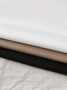 SHEIN Große Größen Damen Kurzarm V-Ausschnitt einfarbiges lässiges T-Shirt für den Alltag