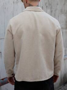 Manfinity CasualCool Chaqueta casual de un solo pecho con bolsillo y bloques de color para hombre en otoño