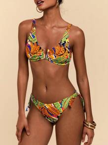 Travachic Women's Summer Holiday Beach Tropical Print Bikini Set - Multicolor - View 1