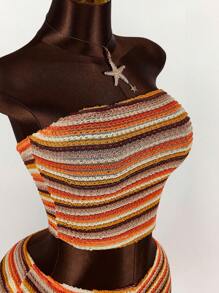 Amplova Women Two Pieces Outfits For Daily Wear - Orange - View 10