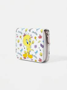 LOONEY TUNES X SHEIN 1pc Cherry, Star, Big Yellow Duck Pattern Simple Zipper Wallet, Women Coin Purse - Multicolor - View 2