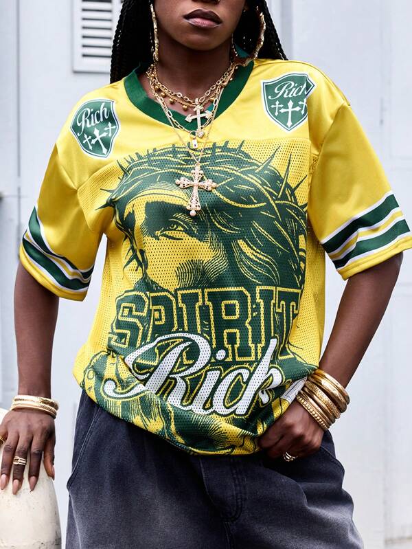 ROMWE Street Life Men's Mesh Splice Short Sleeve Sports T-Shirt