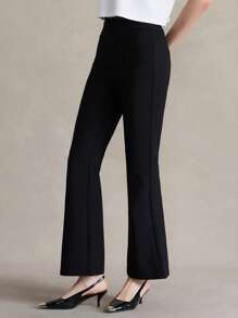 Briarwyn Women Solid Color Simple Casual Pants 4th Of July Airport Capri Pants Black Pants - Black - View 5