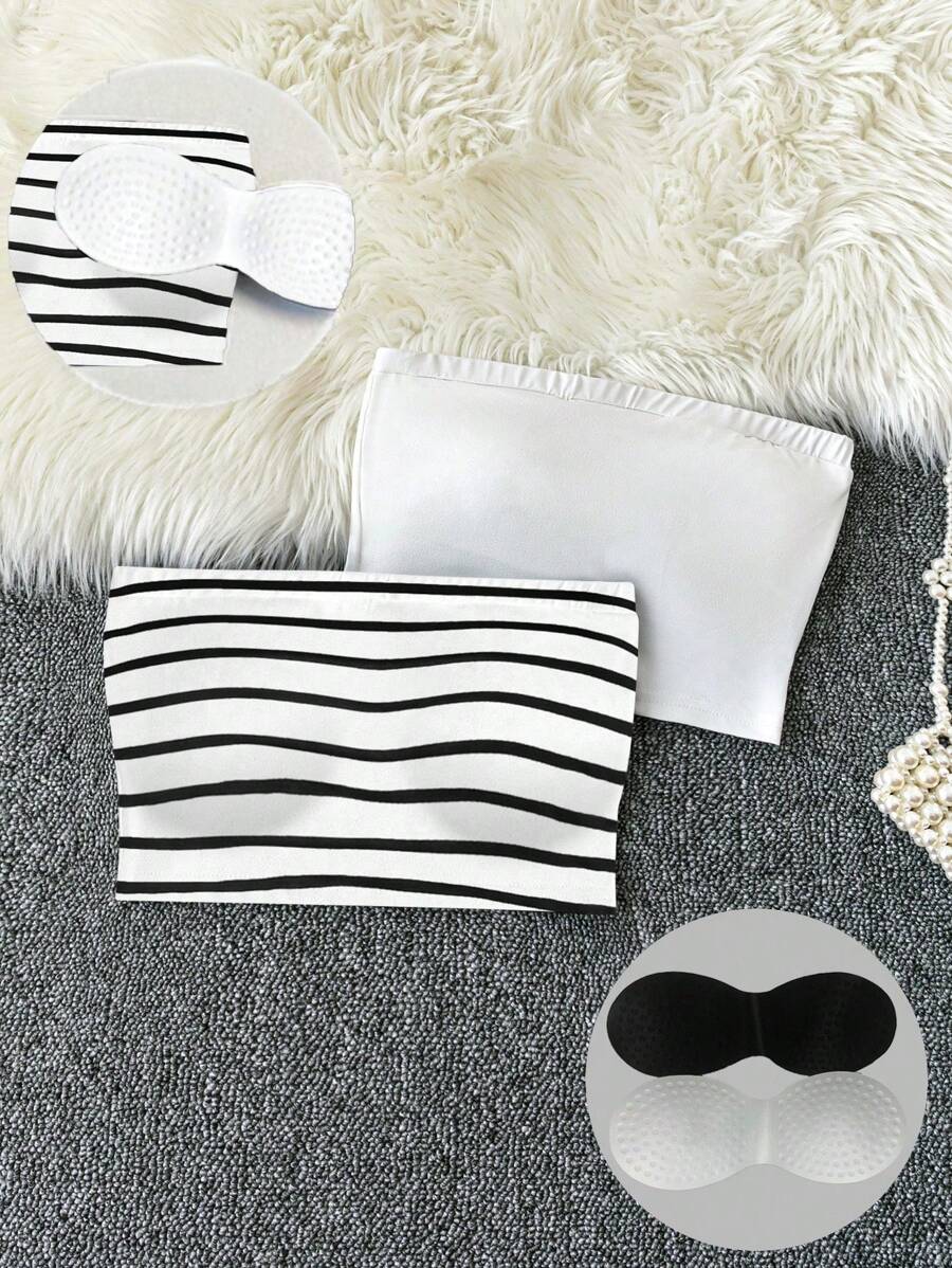 Trelyra 2件夏季休闲短款修身吊带背心 - 彩色 - 查看 1