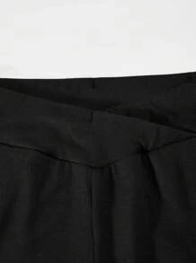 Sparklyn 3pcs/Pack Girls' Bell-Bottom Casual Black Pants, Versatile, Spring/Summer, School, Campus, College Fall Winter - Multicolor - View 6