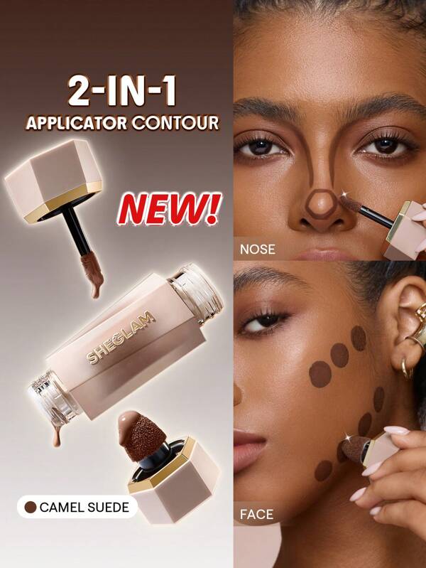 SHEGLAM Precision Sculpt Liquid Contour Duo-Camel Suede Graduation Birthday Holiday Summer Fall Autumn Y2K Fancy Fashion Women Makeup Cosmetic Party Beach Travel Camping Outdoors School Campus Trip Festivals Decor Gift Present Rose Girl Cosplay Best Color Charm Vibe