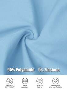 EMERY ROSE Plus Size High Waist Workout Shorts With Tummy Control And Butt Lift, Pocket Cargo Running Shorts - Blue - View 4