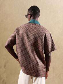 SUMWON Áo Polo họa tiết ô vuông phong cách cổ điển, trẻ trung, chơi golf, quần vợt, quần áo thể thao có cổ cho mùa xuân hè - Nhiều màu - Xem 2