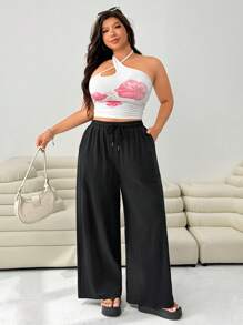 Solflare بنطال موسمي ربيعي/صيفي بلون أساسي بسيط لأحجام كبيرة - متعدد الألوان - مشاهدة 4