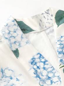 Irokai 女士日式传统花卉印花浴衣，适合夏季节日 - 淺藍色 - 查看 5