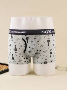 4件套青少年吉他印花平角内裤 - 彩色 - 查看 7