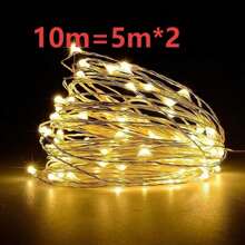 仙女灯，可操作的灯串铜线灯，适用于室内外照明、卧室、婚礼装饰、派对、圣诞节、树木装饰（5 米/16 英尺，暖白色）