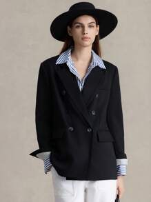 Briarwyn 女士纯色双排扣商务西装外套 女士工作服 女士夏季服装 秋冬季 - 黑色 - 查看 4