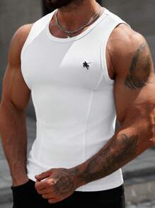 男士夏季骑士印花圆领休闲背心