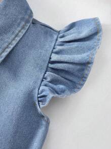 Young Girl Versatile Comfortable Casual Holiday Fashion Street Cute Lightweight Denim Dress, Summer - Light Wash - View 3