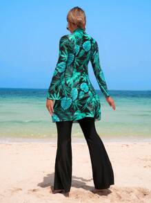 Swim Mulvari 2pcs Muslim Women Long Sleeve Top And Long Pants Modest Swimsuit Set For Summer Beach Vacation - Multicolor - View 2