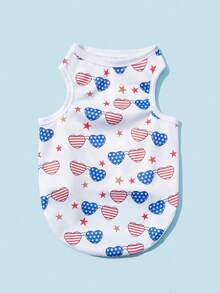 PETSIN 1 Independence Day Star Stripe National Flag Printed Pet Tank Top - Multicolor - View 7