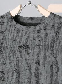 SHEIN Manfinity Dauomo Men's Minimalist Ripped Round Neck Tank Top And Shorts Set, Casual Outfit, Cozy Outfits - Black - View 7