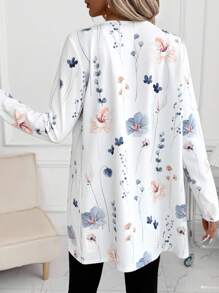 SHEIN Clasi Áo khoác cardigan cổ tròn họa tiết hoa thu đông mới cho nữ, thích hợp để đi làm, mặc hàng ngày, mặc ngoài đa năng - Nhiều màu - Xem 3