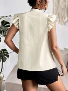 Elenzga Camicetta elegante da donna taglia comoda, con colletto a fiocco, texture intrecciata e righe a contrasto, romantica ed elegante