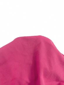 Franclia Summer Fashion Round Neck Bubble Bead White T-Shirt Short Sleeve Summer Top Tee - Hot Pink - View 4