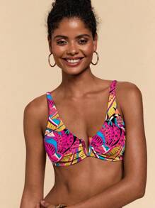 Travachic Set Bikini Wanita dengan Kawat V, untuk Liburan Pantai - MultiWarna - View 3