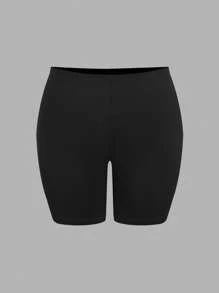 SHEIN EZwear Bộ 3 quần legging cỡ lớn màu đen, trắng, xám đậm. - Màu xám đen - Xem 6