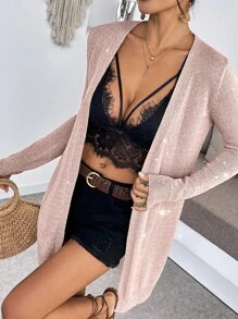 Chiquease Versatile Casual Commute Beach Viscose Knitted Cardigan For Summer Fall Winter Cloth For Women - Pink - View 6