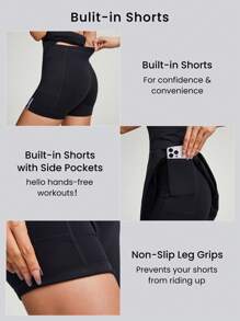 GLOWMODE FeatherFit™-Air Game Set A-Line Built-In Peekaboo Short Knotted Pocket Halter Dress Low Impact Daily  Quick Dry Moisture Wicking - Black - View 4