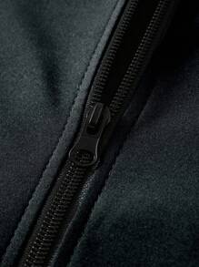 Manfinity Homme Men's Solid Color Minimal Long Sleeve Bomber Jacket Outerwear For Everyday Wear, Fall