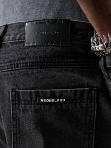 NEON BLANC Jeans in denim trame rilassate dalla forma allungata e curva, di moda casual da uomo