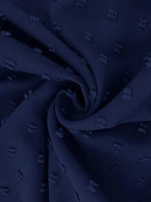 SHEIN LUNE 夏季大码休闲纯色前扣连衣裙 - 藏蓝色 - 查看 3