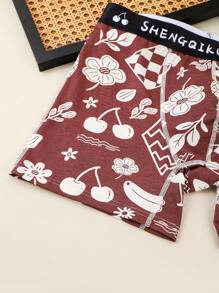 4pcs/Pack Fruit Printed Boxer Briefs For Teenagers - Multicolor - View 9