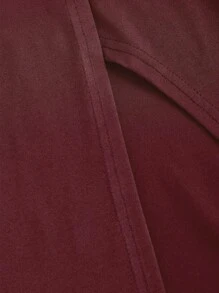 Sweetra Damen Frühlings-/Sommer-Sexy-Schlitz-Twist-Taille-Rock & Bandeau 2-teiliges Set - Bordeaux - Übersicht 6