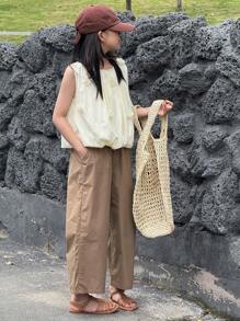 Dazy Kids 秋季童装女童碎花无袖上衣和裤子两件套