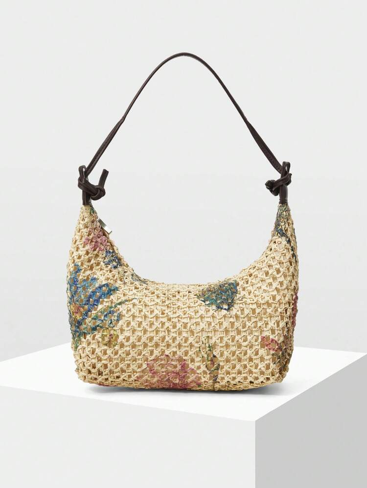 EYELETS ZIPPER SHOULDER BAG