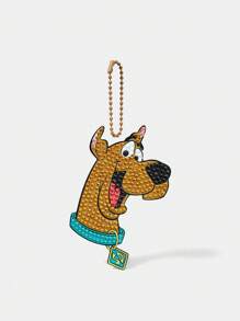 SCOOBY-DOO X SHEIN Happy & Cute Cartoon Pattern Crystal Painting Pendant Charm - Green - View 5