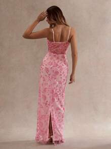 Glamine Sexy Sequin Embroidery Mesh Long Dress, Summer