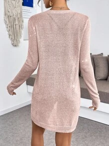Chiquease Versatile Casual Commute Beach Viscose Knitted Cardigan For Summer Fall Winter Cloth For Women - Pink - View 2