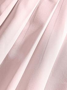 SHEIN Clasi 女士两件套服装，夏季新款优雅休闲蝴蝶结系带无袖衬衫和短款百褶裙套装 - 粉色 - 查看 4